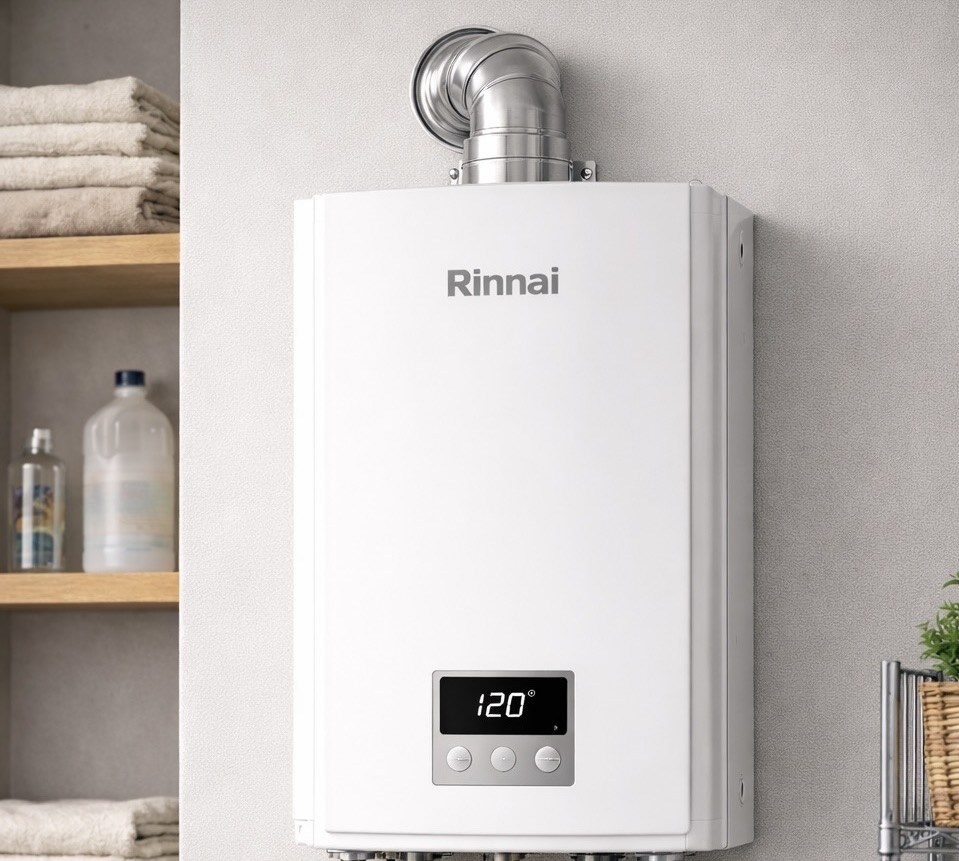 Tankless water heater installed on wall in utility room - Northwest Georgia
