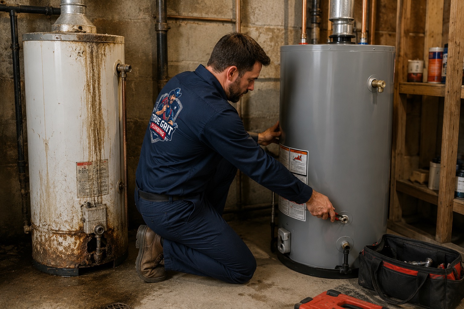 Licensed plumber inspecting pipes in a Georgia home