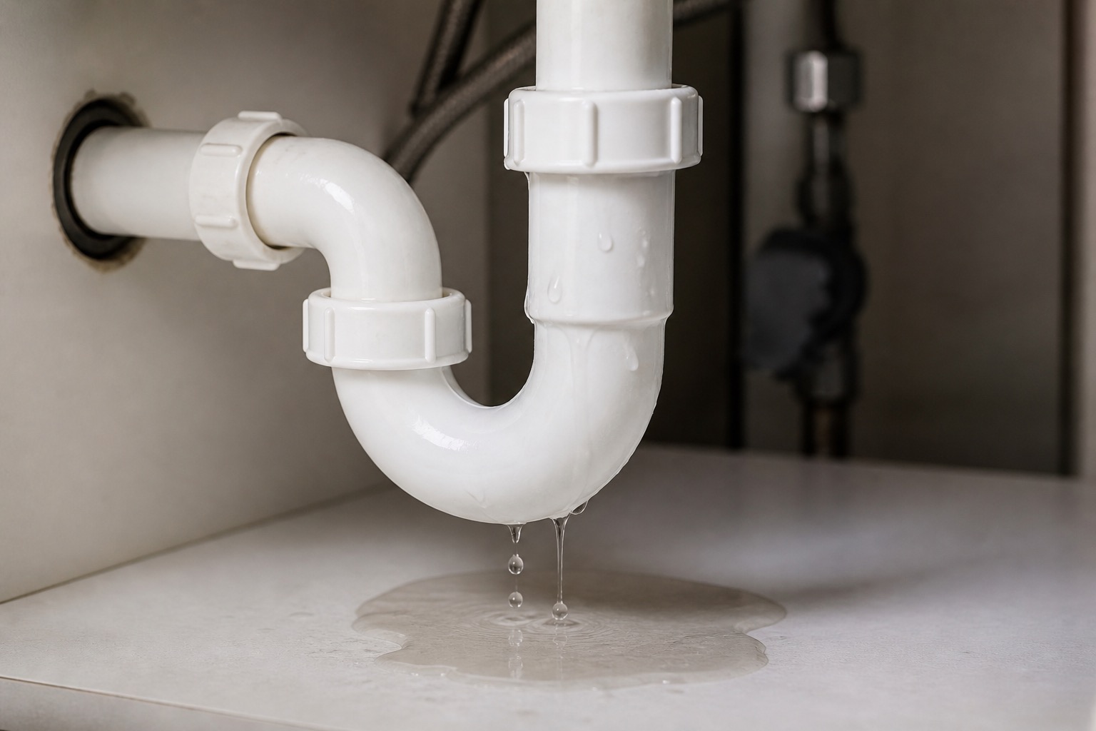 Water leak under sink — True Grit Plumbing Northwest Georgia